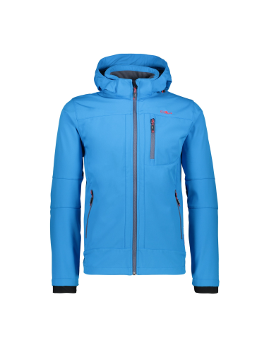 Ανδρικό SoftShell Jacket CMP Zip Hood Cyan-Asphalt-Salsa