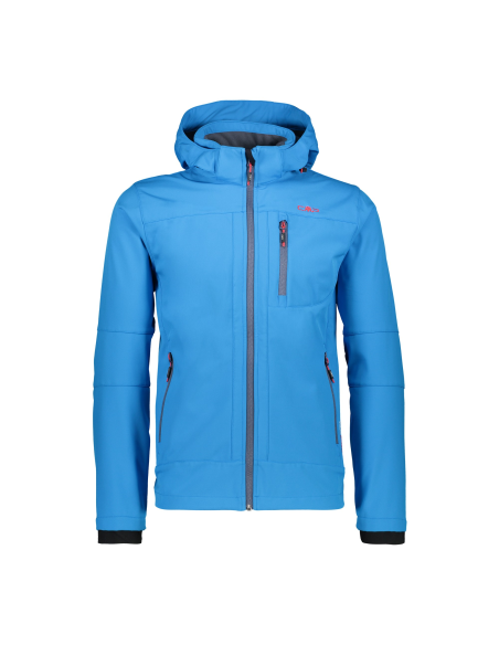 Ανδρικό SoftShell Jacket CMP Zip Hood Cyan-Asphalt-Salsa