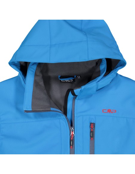 Ανδρικό SoftShell Jacket CMP Zip Hood Cyan-Asphalt-Salsa