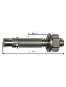 Βύσμα Raumer "Hang Fix" inox M12C 12X74mm 2