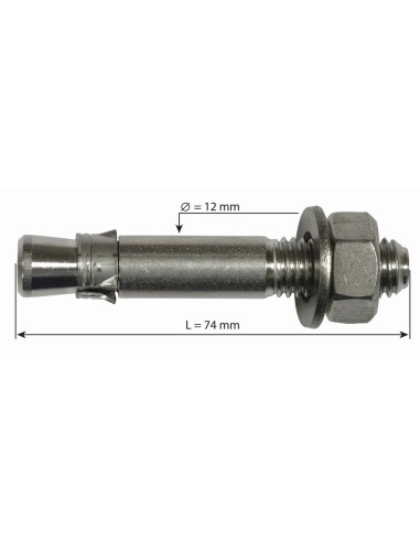 Βύσμα Raumer "Hang Fix" inox M12C 12X74mm