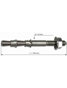 Βύσμα διπλής εκτόνωσης Raumer Hang Fix Inox M8XL 8x100 mm - A316L