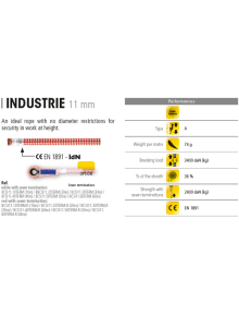 Σχοινί στατικό Beal Industrie 11mm - 200 μέτρα Κόκκινο 2