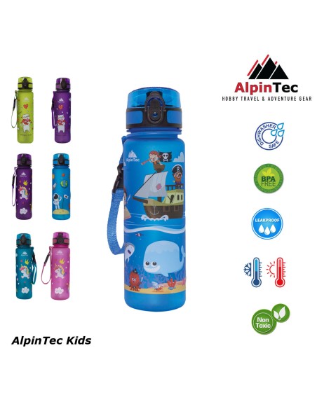 Παγούρι AlpinTec Bra Free Sraw 0.500lt Blue Pirates