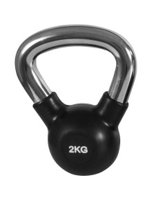 Kettlebell με επένδυση Λάστιχου και Λαβή Χρωμίου 2kg