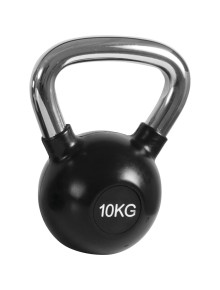 Kettlebell με επένδυση Λάστιχου και Λαβή Χρωμίου 10kg