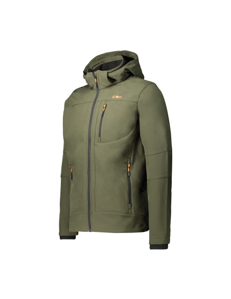 Ανδρικό SoftShell Jacket CMP Zip Hood Oil Green - Nero