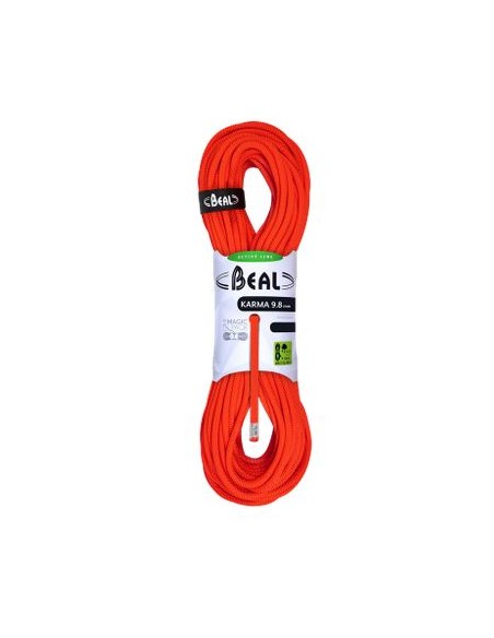 Σχοινί Αναρρίχησης Beal Karma 9,8 mm - 60 m - Solid Orange