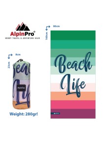 Πετσέτα AlpinTech Microfiber DryFast Paint XL 80x160 Beach Life
