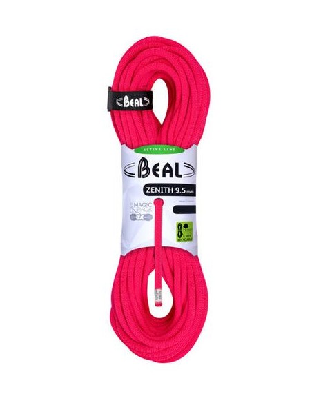 Σχοινί Αναρρίχησης Beal Zenith 9,5 mm - 80m - Solid Pink