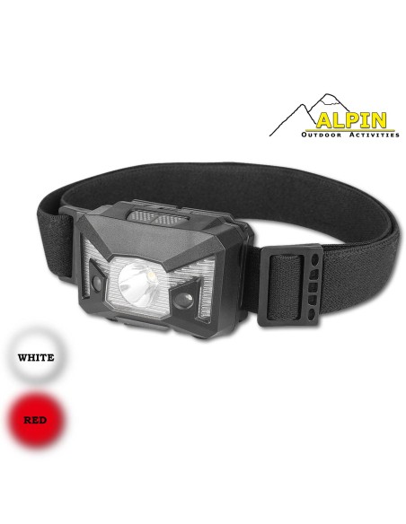 Φακός καφαλής Alpin 220Lm Sensor+ SMD Red + Ενταση Μπαταρίας