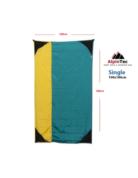 Ψάθα παραλίας, Πικ-Νικ ή Τέντα Favour Single 100X180cm Ciel-Yellow