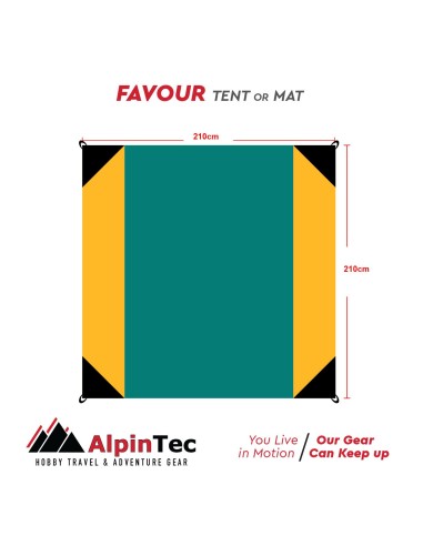 Ψάθα παραλίας, Πικ-Νικ ή Τέντα Favour Family 210X210cm Ciel-Yellow