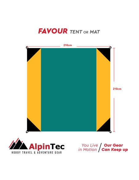Ψάθα παραλίας, Πικ-Νικ ή Τέντα Favour Family 210X210cm Ciel-Yellow