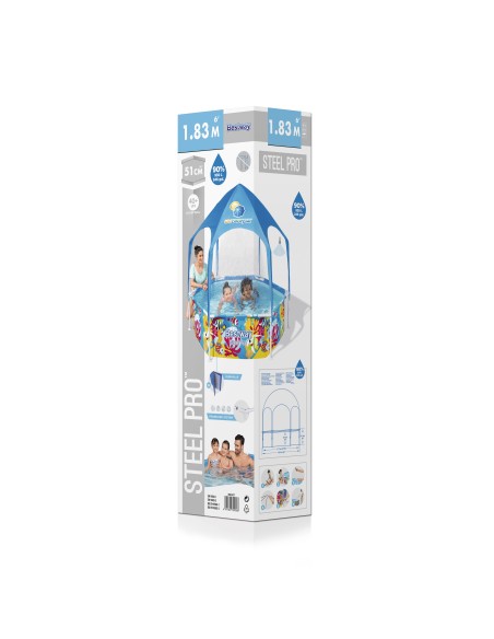 Πισίνα Bestway Steel Prο UV Splash-in-Shade Round Above Ground Pool 183x51cm