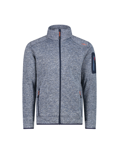 Ανδρικό knit-tech fleece Jacket CMP Blue Ink - Storm - Arancio