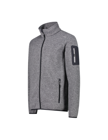 Ανδρικό knit-tech fleece Jacket CMP Ice - Titanio - Nero