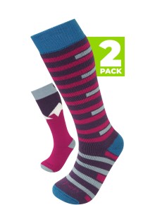 Κάλτσες παιδικές Lorpen Kid's Merino Ski Sock - 2 Pack Pink Blue