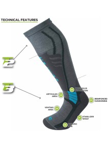 Κάλτσες Lorpen T3 Women's Ski Light Black - Blue 2