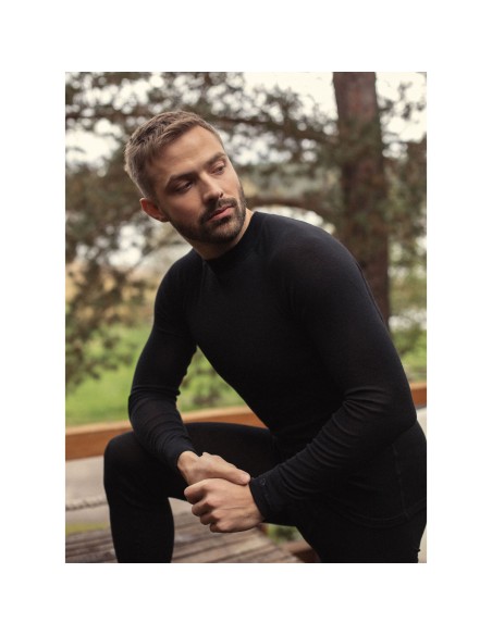 Ανδρική Ισοθερμική Μπλούζα Thermowave Merino (95%) Arctic (265gsm) Black