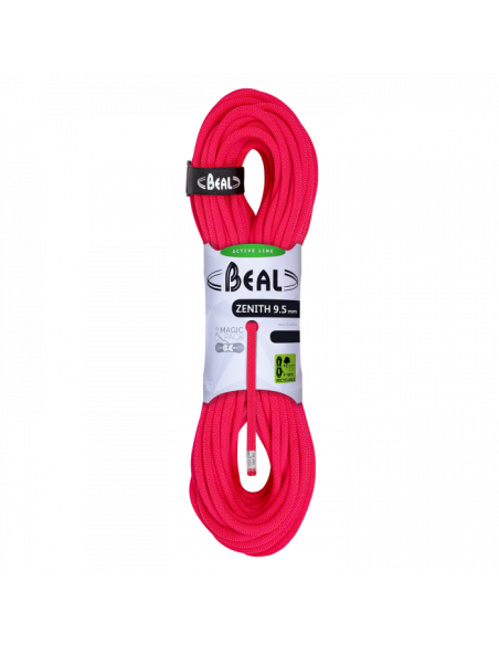 Σχοινί Αναρρίχησης Beal Zenith 9,5 mm - 60m - Solid Pink