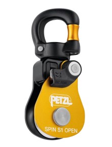 Τροχαλία Petzl Spin S1 Open με Swivel Yellow