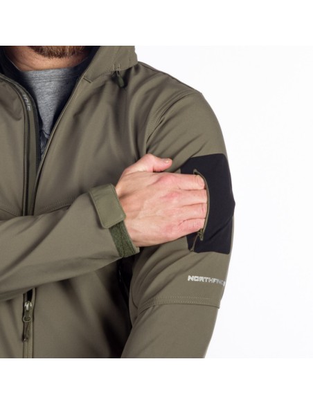 Men's travel softshell hood off jacket 3L Tom Tarmac