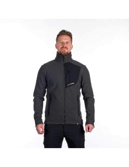 Men's trekking fleece sweater melange style Bob Black