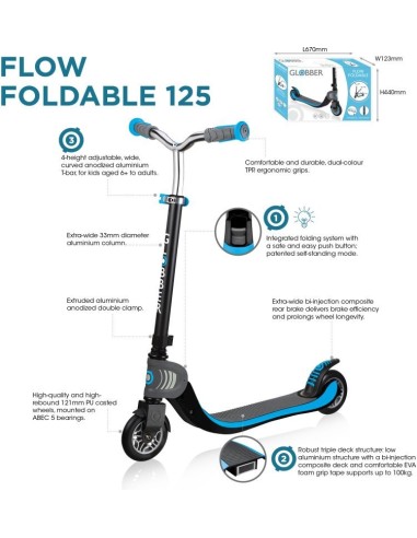 Globber Πατίνι Foldable Flow 125 White-Pink (473-162)