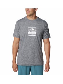 Ανδρική Μπλούζα Columbia Kwick Hike Graphic SS Tee Black Heather - Tested Tough PDX