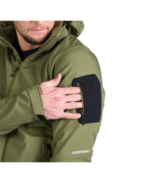 Men's outdoor softshell jacket North Finder Giolio olive