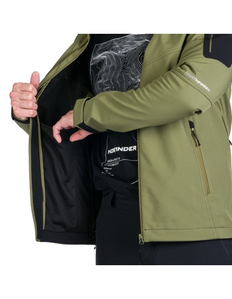 Men's outdoor softshell jacket North Finder Giolio olive