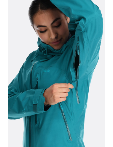 Γυναικείο Αδιάβροχο Rab Firewall Waterproof Jacket Eucalyptus