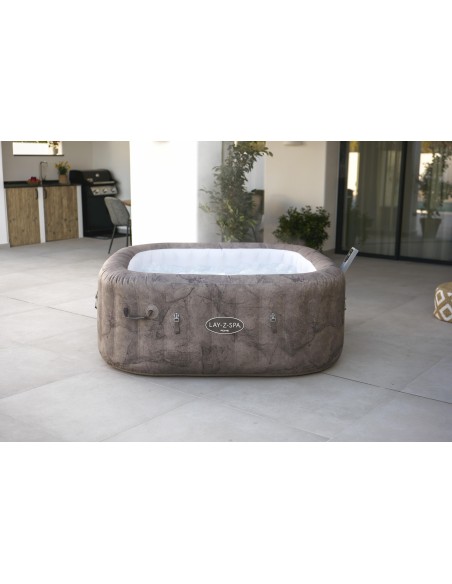 Lay-Z-Spa Rome MaxHold EnergySense UltraFit Smart AirJet 6 Ατόμων (180x180x71cm) Brown Marble Square