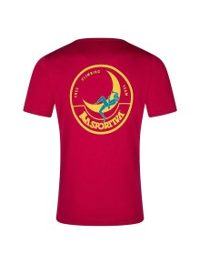 Ανδρικό T-shirt La Sportiva Climbing on the Moon Fucsia - Giallo 2