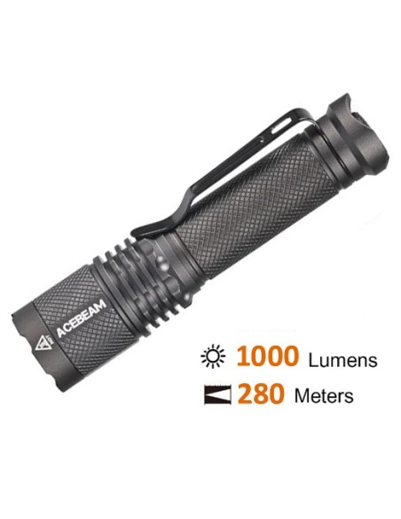 Φακός Acebeam TAC AA Grey 1000lm - 6500K + Battery