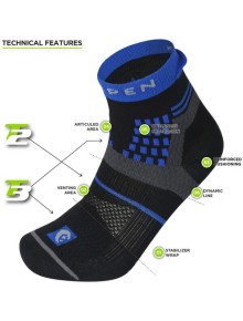 Κάλτσες Τρεξίματος Lorpen T3 Trail Running Eco - Black - Blue 2
