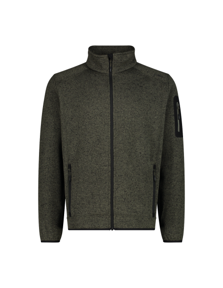 Ανδρικό knit-tech fleece Jacket CMP Olive - Nero