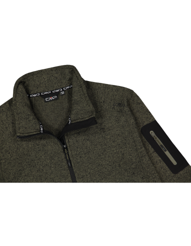 Ανδρικό knit-tech fleece Jacket CMP Olive - Nero