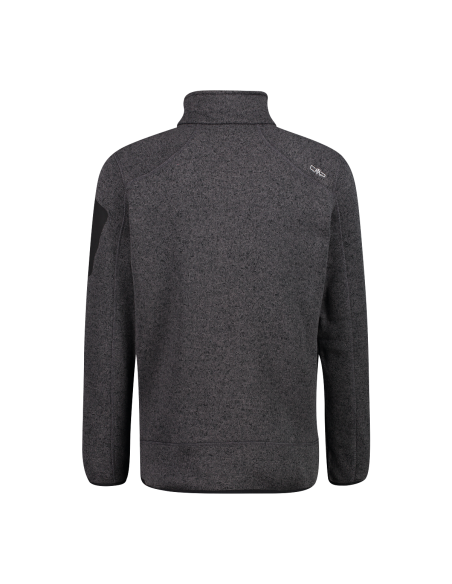 Ανδρικό knit-tech fleece Jacket CMP Nero - Glacier