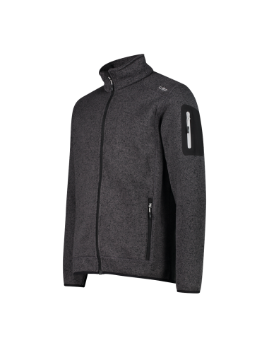 Ανδρικό knit-tech fleece Jacket CMP Nero - Glacier