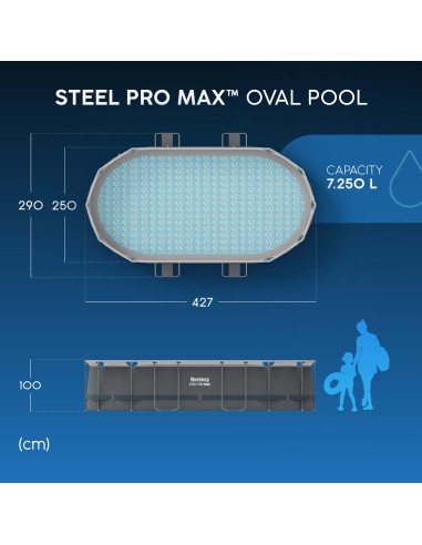 Οβάλ Πισίνα Bestway Pool 4.27m x 2.50m x 1.00m