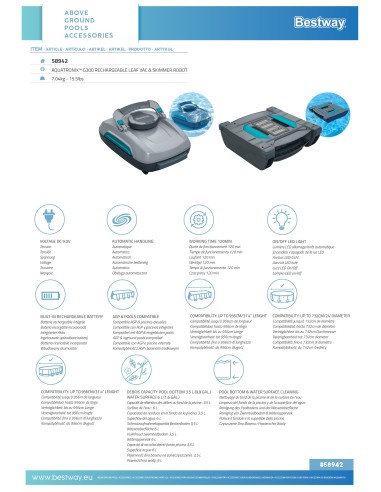 Ρομπότ Καθαρισμού Πισίνας Bestway AquaTronix Pro G300 Robotic Pool Vacuum & Skimmer