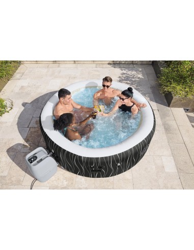 Lay-Z-Spa Hollywood Luxe AirJet 6 Black Waves Round (1.96m x 66cm)