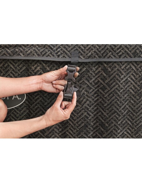 Lay-Z-Spa Cabo MaxHold EnergySense Smart HydroJet 6 Brown Rattan Square (1.80m x 1.80m x 71cm)