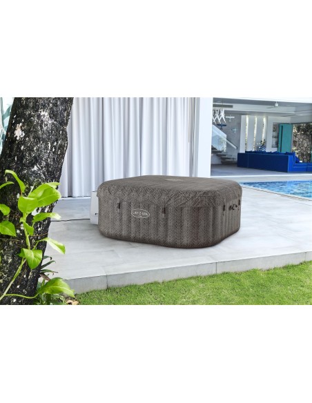 Lay-Z-Spa Cabo MaxHold EnergySense Smart HydroJet 6 Brown Rattan Square (1.80m x 1.80m x 71cm)