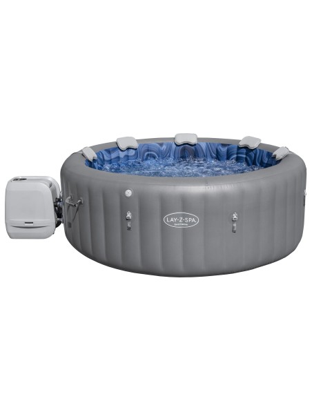 Lay-Z-Spa Santorini MaxHold EnergySense Smart Luxe HydroJet Pro 7 Grey Round (2.16m x 80cm)
