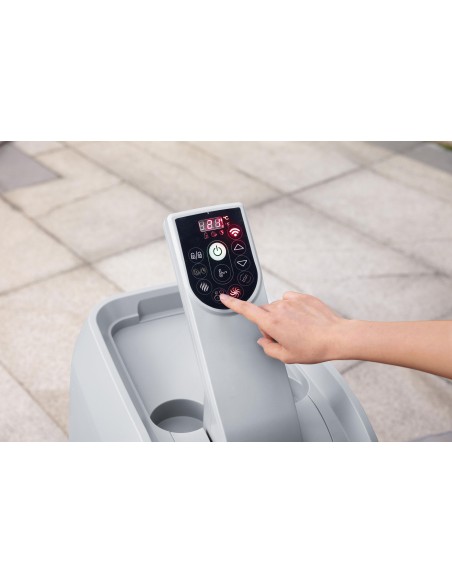 Lay-Z-Spa Santorini MaxHold EnergySense Smart Luxe HydroJet Pro 7 Grey Round (2.16m x 80cm)